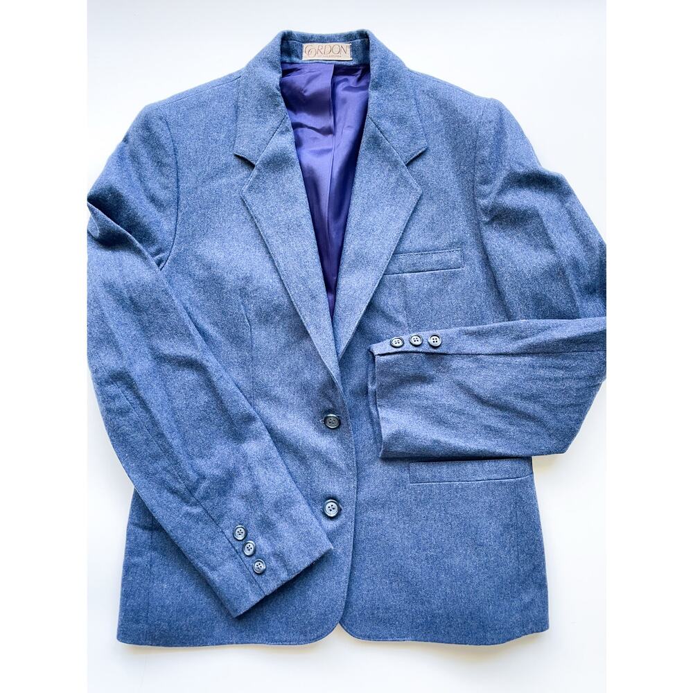 Women's Vintage Gordon of Philadelphia Blue Wool Blend Blazer Size 10